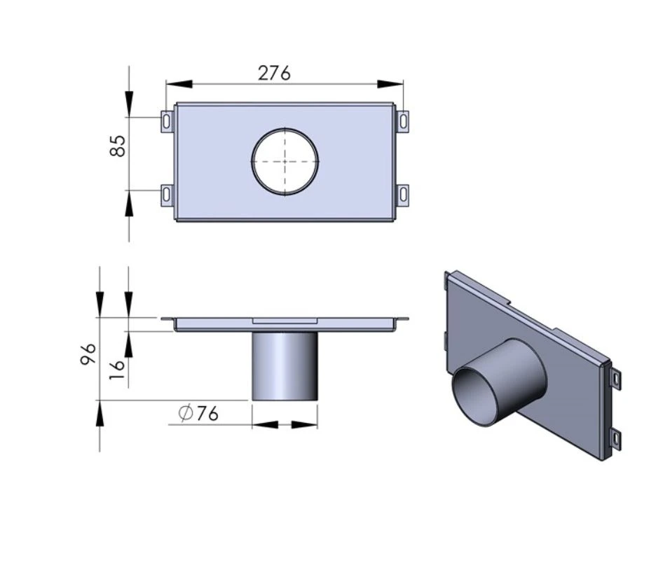 Außenluftstutzen Unten Ø 80 Mm Schwarz TermaTech TT60-TT60W 3 Außenluftstutzen Unten Ø 80 Mm Schwarz TermaTech TT60-TT60W