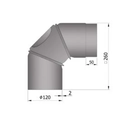 Rauchrohrbogen Stahl Verstellbar 0-90° Hellgrau Mit Putztür -FeuerLust Verkäufe 12 2615ahwhe8vkvk2j