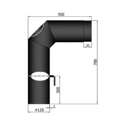Anschlussrohr Stahl 2x 45° 700 X 500 Mm Schwarz Mit Tür, Drosselklappe 7 Anschlussrohr Stahl 2x 45° 700 X 500 Mm Schwarz Mit Tür, Drosselklappe -FeuerLust Verkäufe 12 340nieoctw8ilirz
