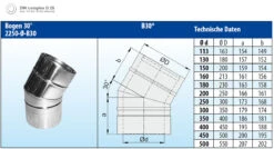 Schornstein Winkel 30° Doppelwandig - Eka Complex D 25 7 Schornstein Winkel 30° Doppelwandig - Eka Complex D 25 -FeuerLust Verkäufe 126 1