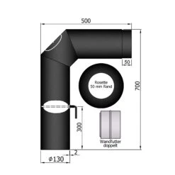 Rauchrohr Set Stahl 2x 45° 700 X 500 Mm Schwarz -FeuerLust Verkäufe 13 420nezb2zychye0e