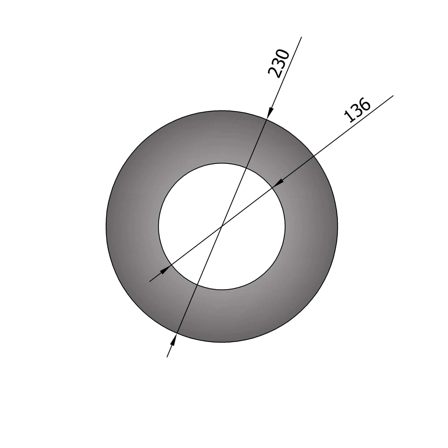 Wandrosette Stahl Randbreite 50 Mm Hellgrau 5 Wandrosette Stahl Randbreite 50 Mm Hellgrau – Bild 3