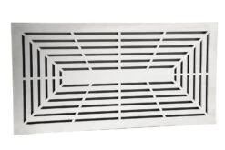 Design Lüftungsgitter 45 X 23 Cm Mit Einbaurahmen Edelstahl Matt - Schwarz