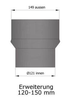 Erweiterung Rauchrohr Stahl Hellgrau, Eng-weit -FeuerLust Verkäufe 15 931f7wpeycctqhuj