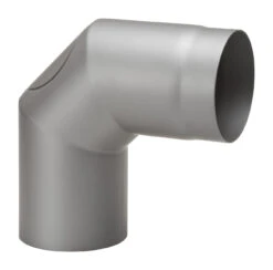 Rauchrohrbogen Stahl 2x 45° Hellgrau Mit Tür -FeuerLust Verkäufe 1753 1