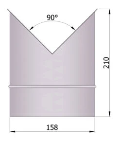 Eck-Doppelwandfutter Rauchrohr Stahl Innen-Eck Ø 150 Mm Unlackiert -FeuerLust Verkäufe 1812 1