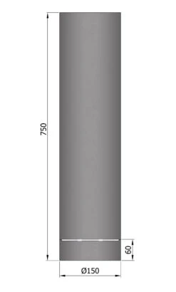 Rauchrohr Stahl 750 Mm Ø 150 Mm Schwarz Mit Kondensring -FeuerLust Verkäufe 1836 1