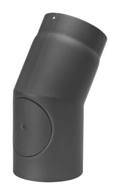 Rauchrohrbogen 22° Ø 150 Mm Schwarz Mit Tür -FeuerLust Verkäufe 1848 1