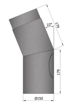 Rauchrohrbogen 22° Ø 150 Mm Schwarz Mit Tür -FeuerLust Verkäufe 1848 2
