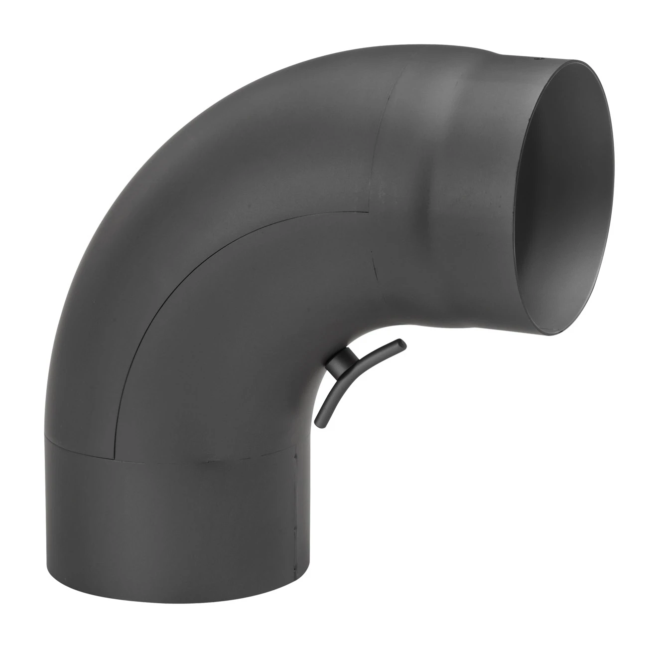 Rauchrohrbogen Stahl 90° Schwarz, Gezogen Mit Tür 3 Rauchrohrbogen Stahl 90° Schwarz, Gezogen Mit Tür