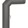 Anschlussrohr Stahl 2x 45° 700 X 500 Mm Schwarz Mit Tür, Drosselklappe -FeuerLust Verkäufe 1867 0