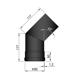 Pellet-Ofenrohrbogen Stahl 45° Schwarz -FeuerLust Verkäufe 19 240nar6mr7stkbou