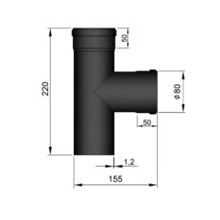 T-Stück Pellet-Ofenrohr Stahl 90° Schwarz, Steckende-Muffe 7 T-Stück Pellet-Ofenrohr Stahl 90° Schwarz, Steckende-Muffe -FeuerLust Verkäufe 19 2864bczvqojwvuob