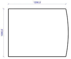Kamin Bodenplatte, 6 Mm ESG-Klarglas, Segmentbogen 1000 X 1200 Mm