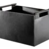 Holzkorb Leder, Rechteckig, 43 X 30 X 29 Cm, Schwarz 2 Holzkorb Leder, Rechteckig, 43 X 30 X 29 Cm, Schwarz -FeuerLust Verkäufe 2054 0