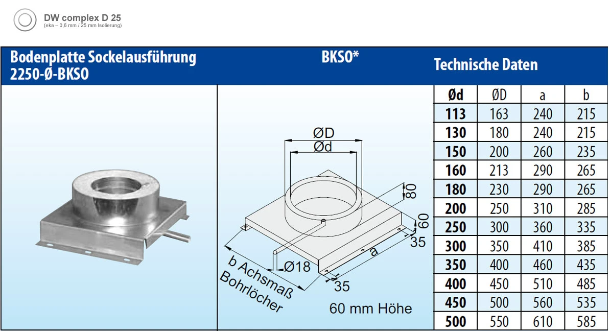 Konsolplatte Mit Kondensatablauf Doppelwandig Sockel Eckig - Eka Complex D 25 6 Konsolplatte Mit Kondensatablauf Doppelwandig Sockel Eckig - Eka Complex D 25 – Bild 4