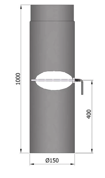 Rauchrohr Stahl 1000 Mm Schwarz Mit Drosselklappe 6 Rauchrohr Stahl 1000 Mm Schwarz Mit Drosselklappe – Bild 4