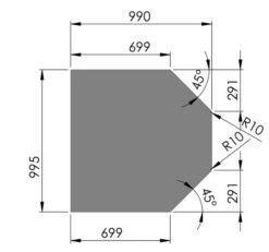 Kamin Bodenplatte, 2 Mm Stahl, Sechseck 1000 X 1000 Mm, Hellgrau -FeuerLust Verkäufe 32 801cwxow1iiznzi6