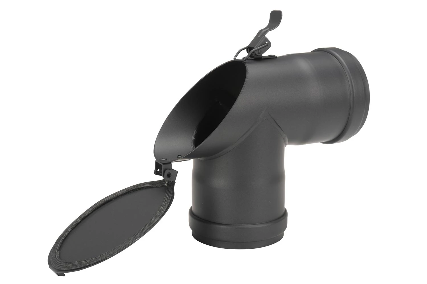 T-Stück Pellet-Ofenrohr 90° Schwarz Mit 45° Prüföffnung, Muffe-Muffe 9 T-Stück Pellet-Ofenrohr 90° Schwarz Mit 45° Prüföffnung, Muffe-Muffe – Bild 7