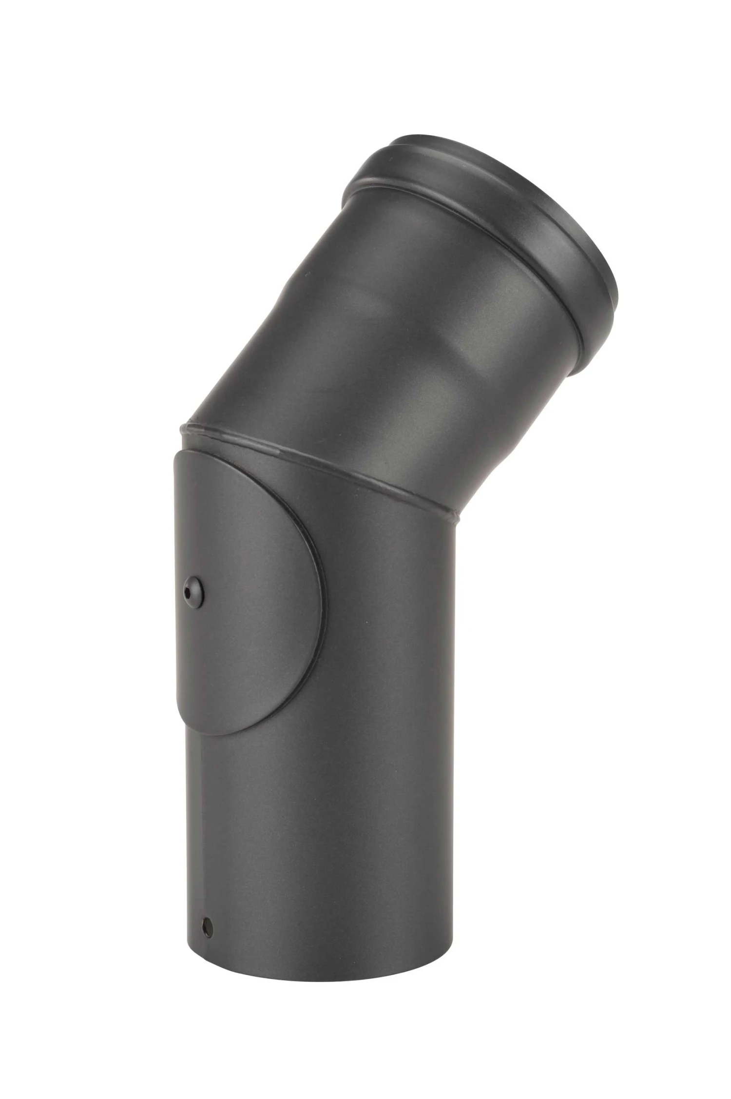 Pellet-Ofenrohrbogen Stahl 45° Schwarz Mit Putztür 3 Pellet-Ofenrohrbogen Stahl 45° Schwarz Mit Putztür