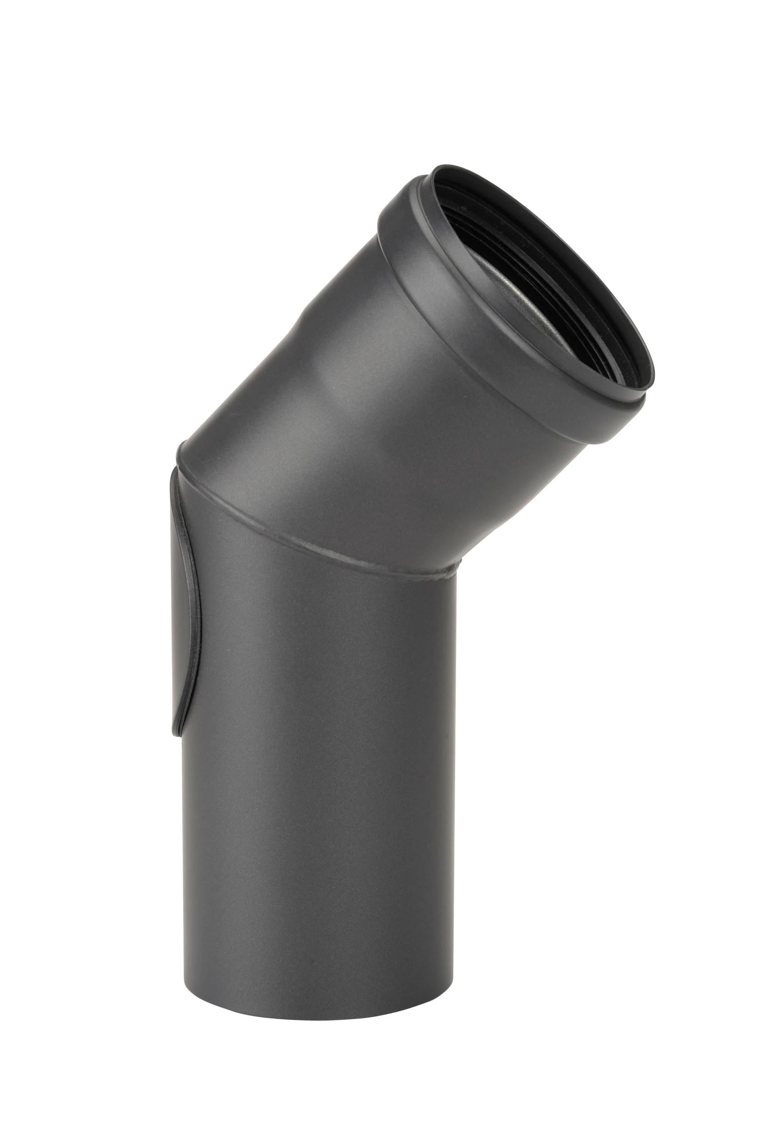 Pellet-Ofenrohrbogen Stahl 45° Schwarz Mit Putztür 5 Pellet-Ofenrohrbogen Stahl 45° Schwarz Mit Putztür – Bild 3