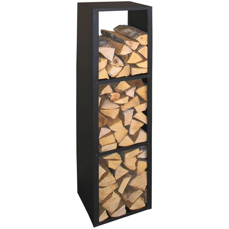 Kaminholzregal Aus Metall 36 X 149 X 31 Cm, Schwarz 4 Kaminholzregal Aus Metall 36 X 149 X 31 Cm, Schwarz – Bild 2