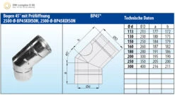 Schornstein Winkel 45° Doppelwandig Mit Prüföffnung - Eka Complex D 50 -FeuerLust Verkäufe 3907 4