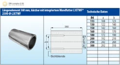 Schornsteinrohr Edelstahl 360 Mm Doppelwandig Kürzbar Wandfutter - Eka Complex D 50 -FeuerLust Verkäufe 3934 2