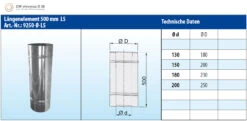 Schornsteinrohr Edelstahl 500 Mm Doppelwandig - Eka Chromos D 25 -FeuerLust Verkäufe 3950 1