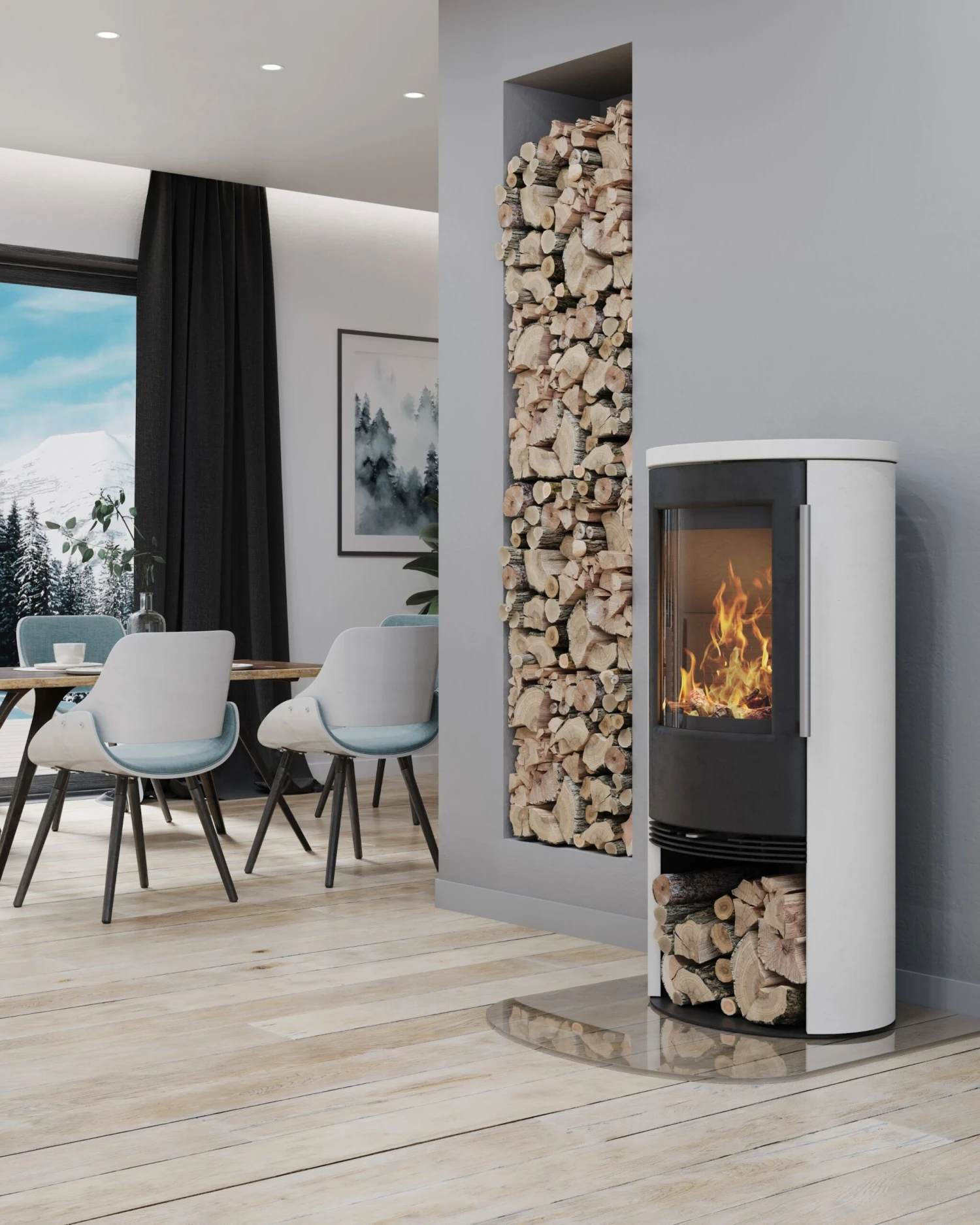 Kaminofen TermaTech TT21RS-WH Porto White Schwarz, 5 KW 5 Kaminofen TermaTech TT21RS-WH Porto White Schwarz, 5 KW – Bild 3