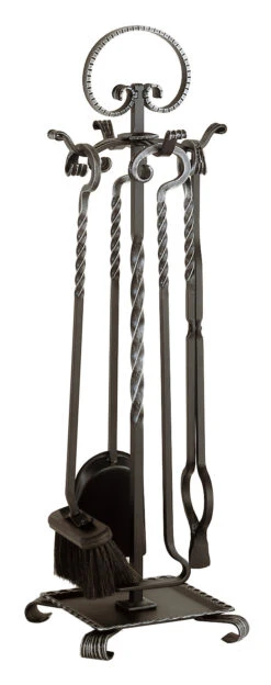 Kaminbesteck Heibi Aus Schmiedeeisen, 4- Teilig, Schwarz Antik -FeuerLust Verkäufe 481 0