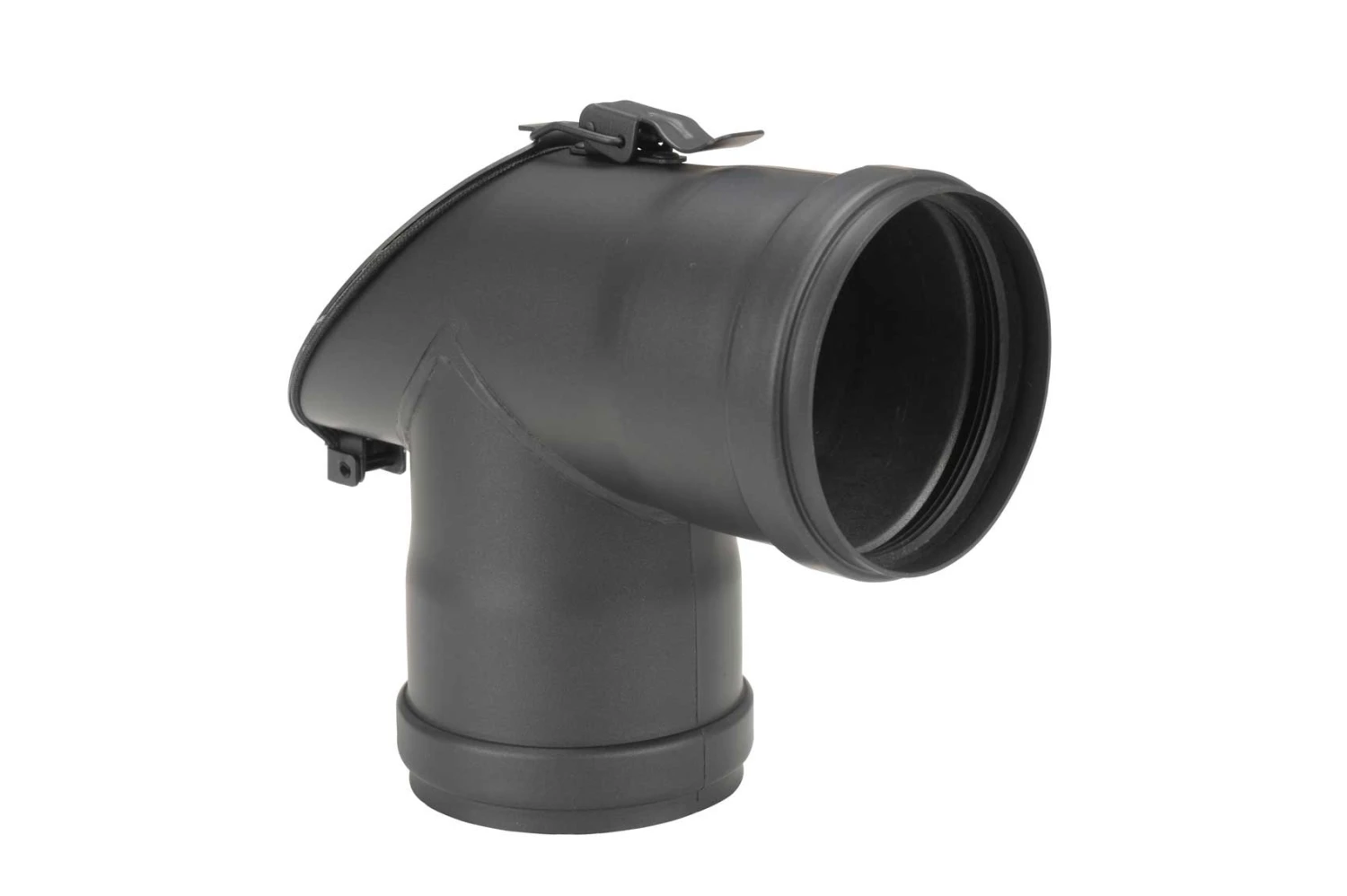 T-Stück Pellet-Ofenrohr 90° Schwarz Mit 45° Prüföffnung, Muffe-Muffe 4 T-Stück Pellet-Ofenrohr 90° Schwarz Mit 45° Prüföffnung, Muffe-Muffe – Bild 2