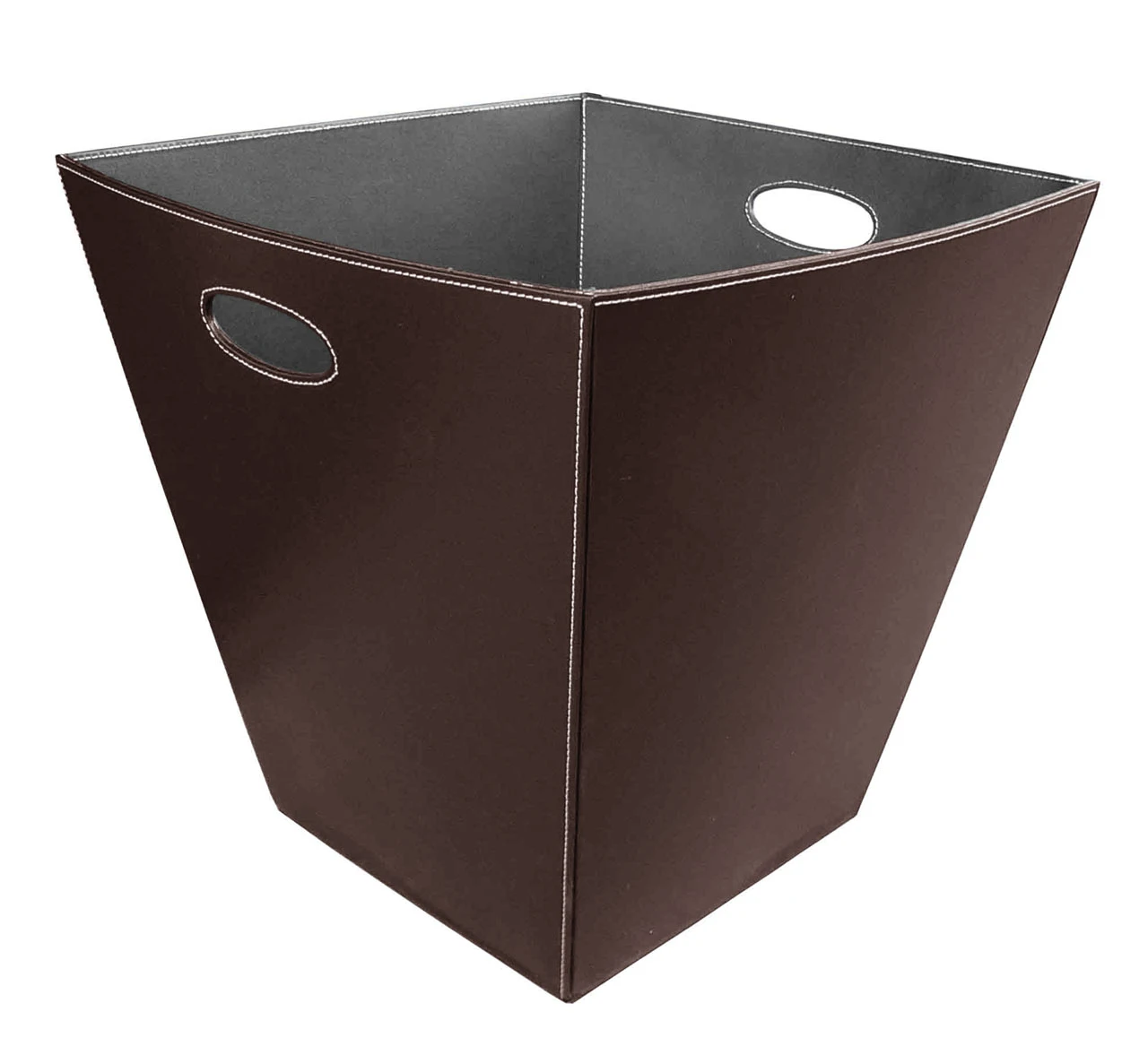 Holzkorb Leder Eckig Lienbacher, Braun 4 Holzkorb Leder Eckig Lienbacher, Braun – Bild 2