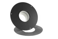 Wandrosette Mit Muffe Für Pellet-Ofenrohr Schwarz