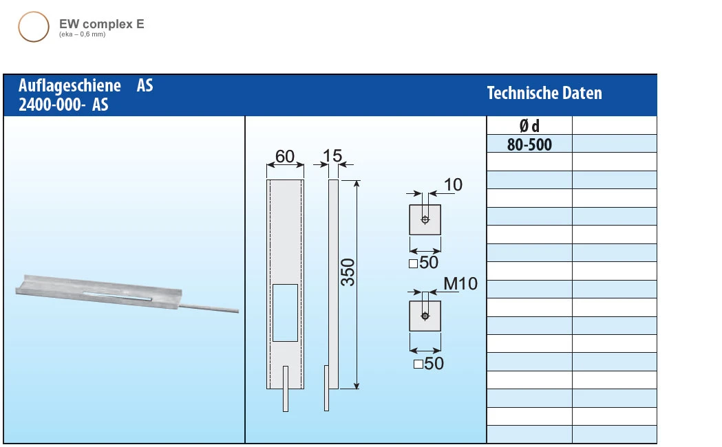 Auflageschiene Edelstahl Einwandig - Eka Complex E 5 Auflageschiene Edelstahl Einwandig - Eka Complex E – Bild 3