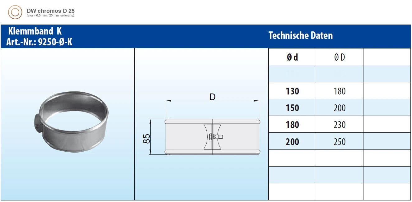 Klemmband Edelstahl Doppelwandig - Eka Chromos D 25 4 Klemmband Edelstahl Doppelwandig - Eka Chromos D 25 – Bild 2