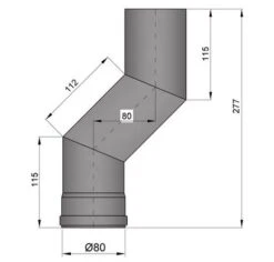 Versatzbogen Pelletrohr Stahl 80 Mm Ø 80 Mm Schwarz -FeuerLust Verkäufe 6753 2