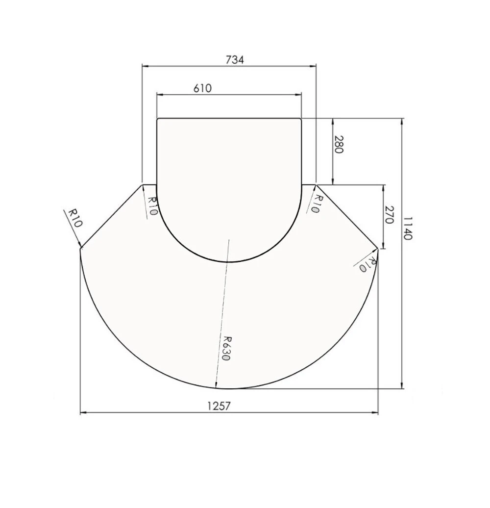 Vorlegeplatte Universal 1 Aussparung Ø 610 Mm, 6 Mm ESG-Klarglas 3 Vorlegeplatte Universal 1 Aussparung Ø 610 Mm, 6 Mm ESG-Klarglas