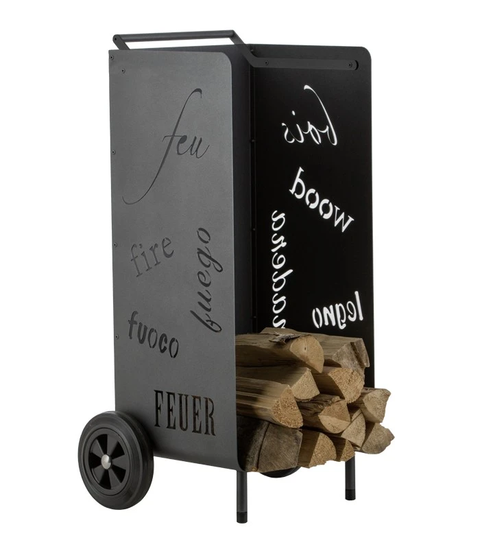 Kaminholzwagen Stahl Mit Schriftzug Heibi, Graphitgrau 3 Kaminholzwagen Stahl Mit Schriftzug Heibi, Graphitgrau