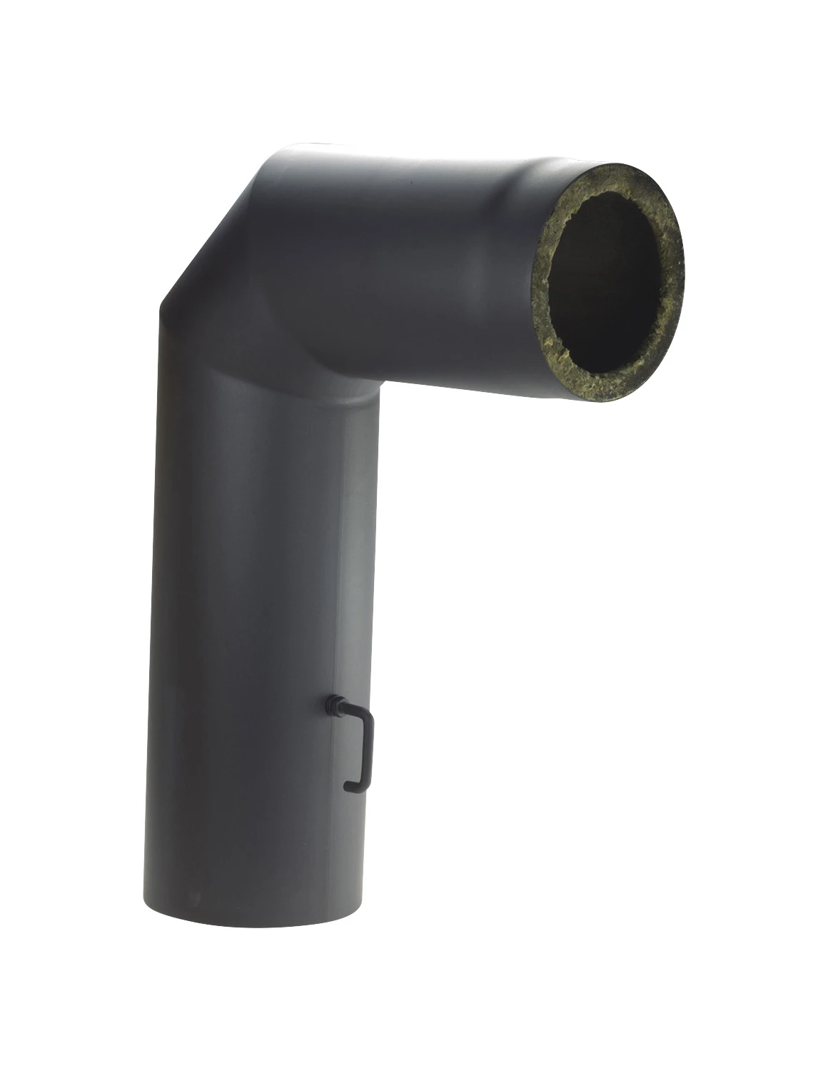 Rauchrohrbogen Stahl 2x45° Doppelwand 700x500 Mm Ø 150 Mm Schwarz, Drosselklappe 4 Rauchrohrbogen Stahl 2x45° Doppelwand 700x500 Mm Ø 150 Mm Schwarz, Drosselklappe – Bild 2