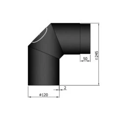 Rauchrohrbogen Stahl 2x 45° Schwarz Mit Tür, Kurz -FeuerLust Verkäufe 9ab3cff16910a46f702cfba14fd5e9d8
