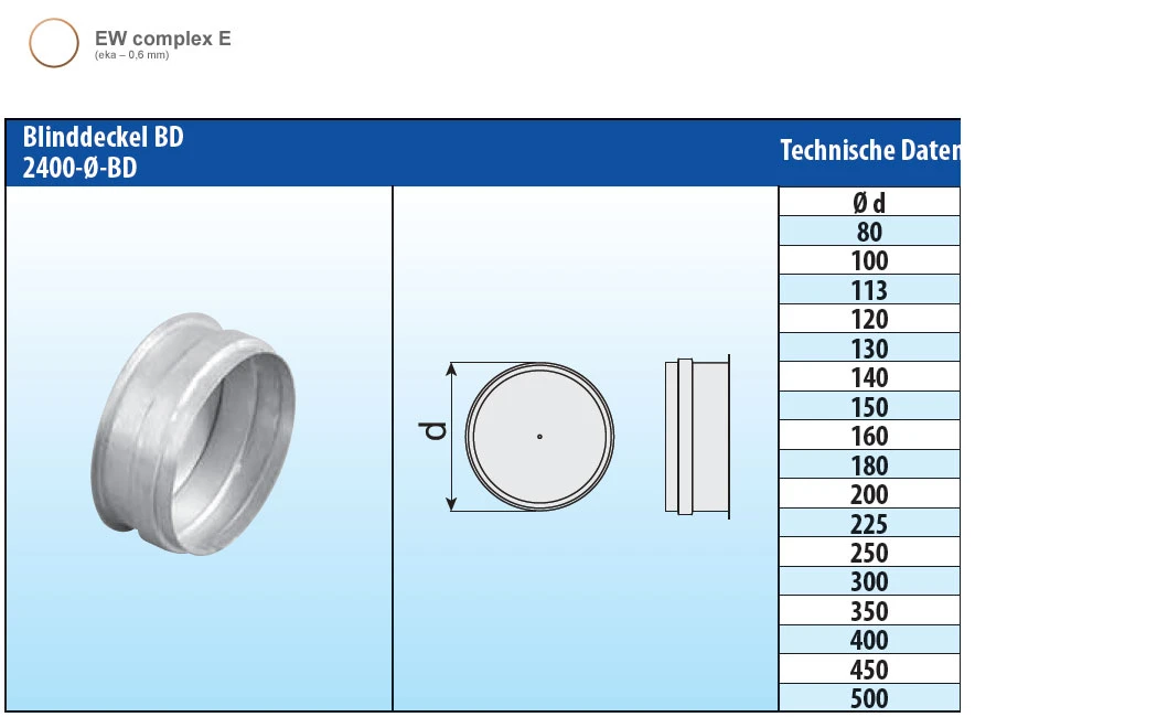 Blinddeckel Edelstahl Einwandig - Eka Complex E 4 Blinddeckel Edelstahl Einwandig - Eka Complex E – Bild 2