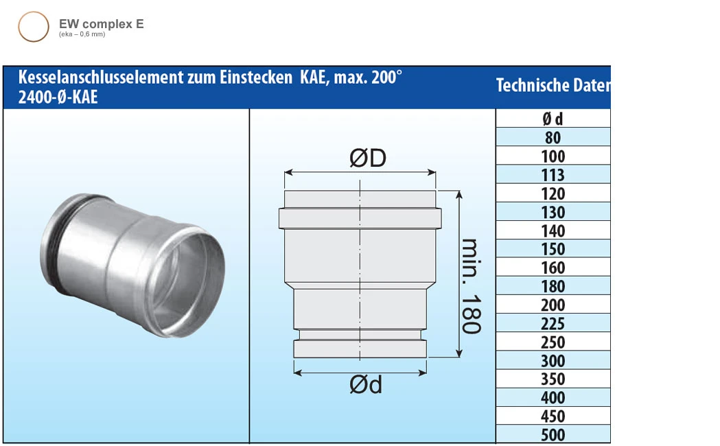 Kesselanschluss Edelstahl Einwandig - Eka Complex E 4 Kesselanschluss Edelstahl Einwandig - Eka Complex E – Bild 2