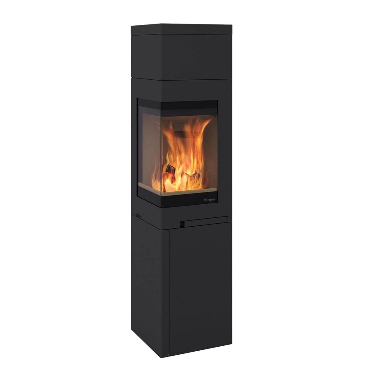 Kaminofen Nordpeis QUADRO 3 Schwarz, 6 KW 4 Kaminofen Nordpeis QUADRO 3 Schwarz, 6 KW – Bild 2
