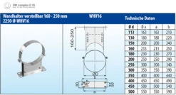 Wandhalter Verstellbar 90-160 Mm Edelstahl Doppelwandig - Eka Complex D 25 -FeuerLust Verkäufe whv160xthnyrfogfhm